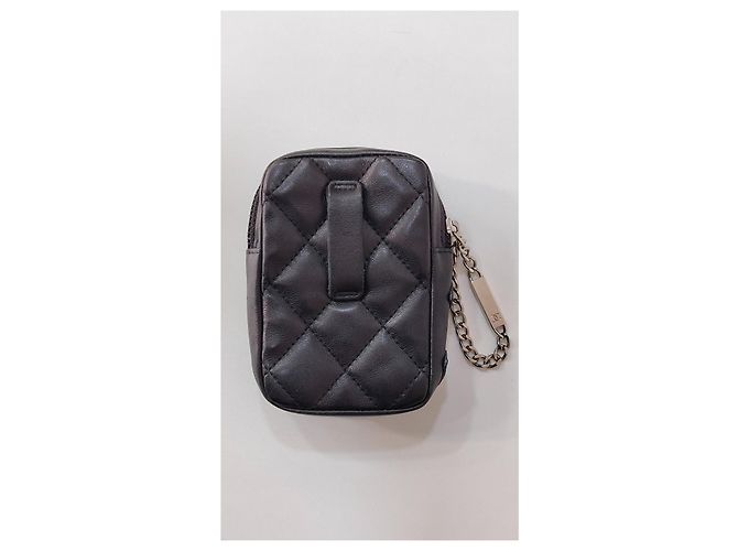 Chanel Mini Pochette in Pelle Matelassé Nera Nero - vista 4