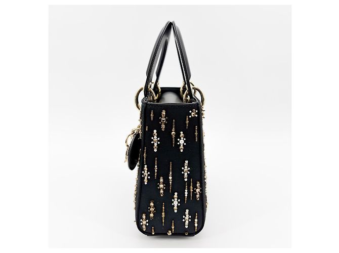Christian Dior Lady Dior Raso Nero e Ricami di Perline - vista 4