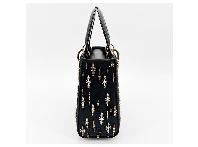 Christian Dior Lady Dior Raso Nero e Ricami di Perline - vista 5