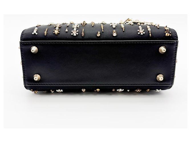 Christian Dior Lady Dior Raso Nero e Ricami di Perline - vista 6