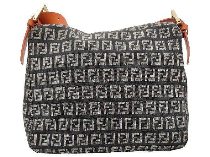 Borsa Fendi Zucchino Canvas Mamma Baguette canvas medium Cachi - vista 2