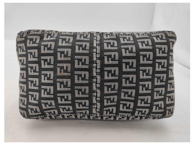 Borsa Fendi Zucchino Canvas Mamma Baguette canvas medium Cachi - vista 7
