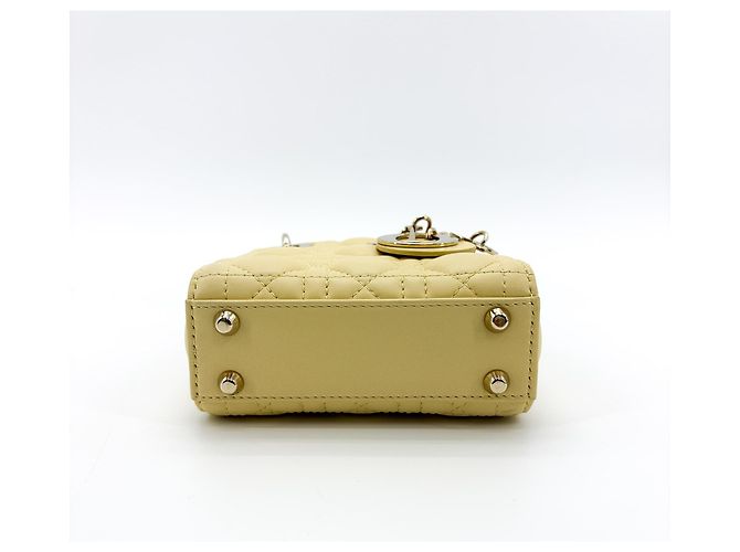 Christian Dior Lady Dior Lambskin Yellow - view 6