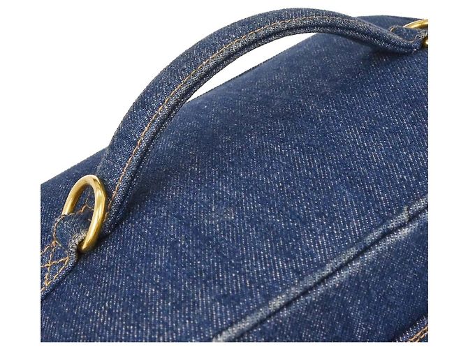 Chanel Vintage Vanity Case Printed Denim Medium Blau - Ansicht 6