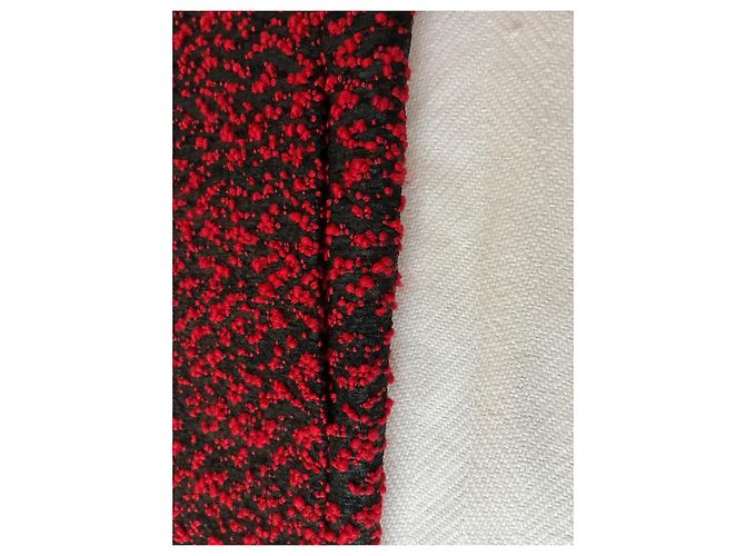 Balenciaga Abrigo de lana texturizada rojo y negro Roja - vista 4