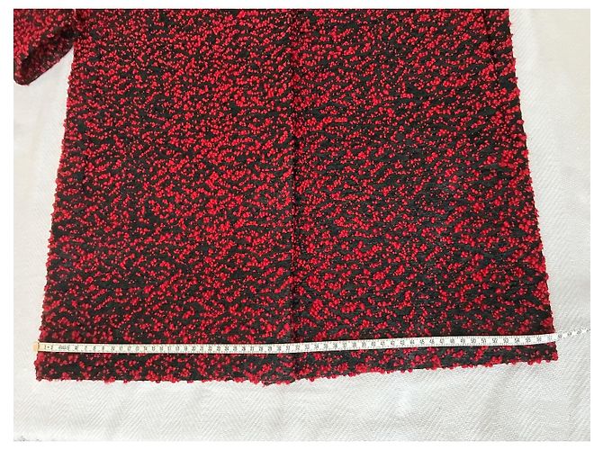 Balenciaga Abrigo de lana texturizada rojo y negro Roja - vista 8