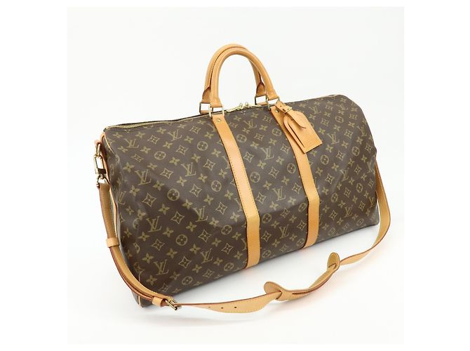 Louis Vuitton Keepall Bandouliere Monogram Canvas 55 Marrone - vista 4