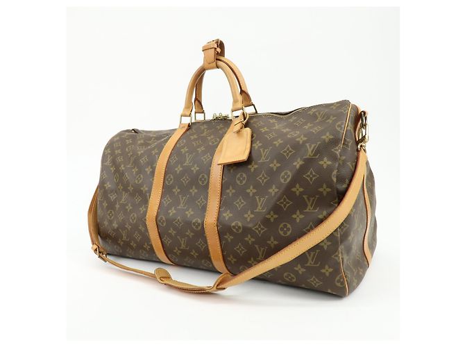Louis Vuitton Keepall Bandouliere Monogram Canvas 55 Marrone - vista 3