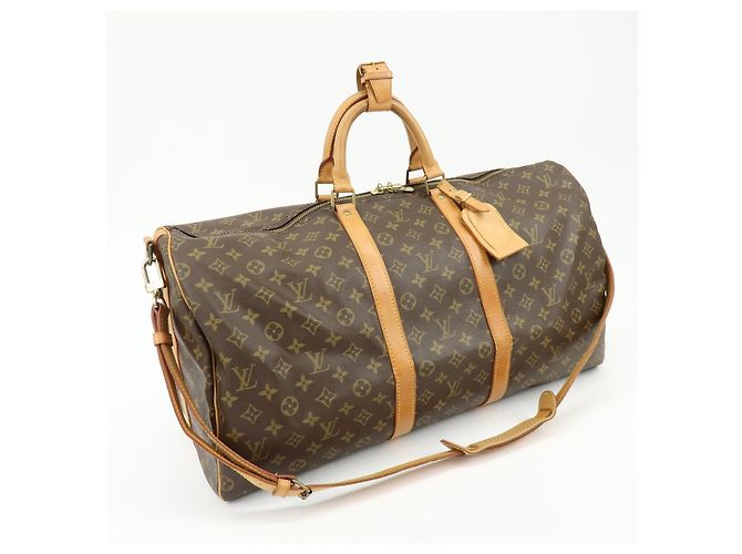Louis Vuitton Keepall Bandouliere Monogram Canvas 55 Marrone - vista 4