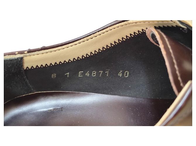 Prada braune Leder-Oxford-Schuhe - Ansicht 9