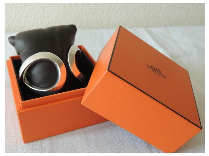 Hermès HERMES Bracciale ETREINTE Argento Massiccio Modello Rarissimo! - vista 7