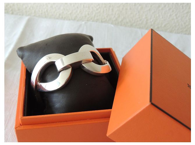Hermès HERMES Bracciale ETREINTE Argento Massiccio Modello Rarissimo! - vista 8