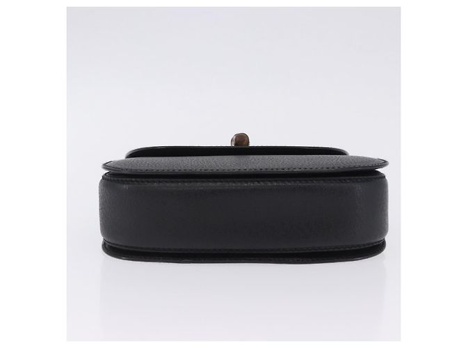 Gucci Vintage Convertible Bamboo Top Handle Leather Small Nero - vista 4