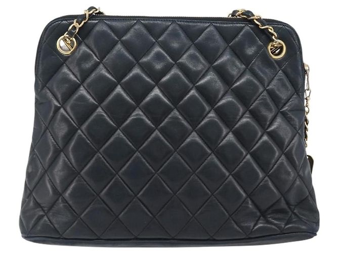 Chanel Schultertasche aus gestepptem Leder Schwarz - Ansicht 2