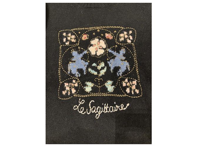 Christian Dior "Le Sagittaire" bestickter Strickpullover Schwarz - Ansicht 7