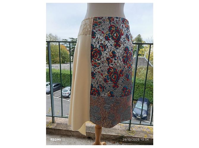 Stella Mc Cartney Falda asimétrica de lana Stella McCartney Multicolor - vista 7