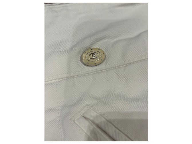 Gonna midi Chanel in cotone bianco - vista 3