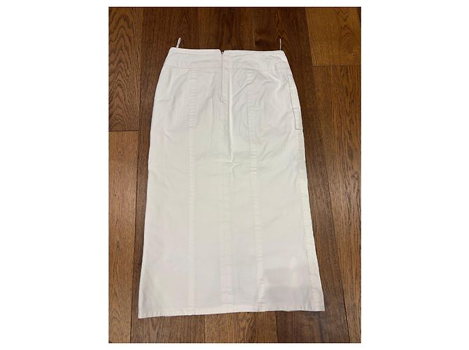 Gonna midi Chanel in cotone bianco - vista 7