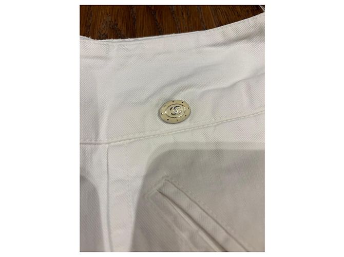 Gonna midi Chanel in cotone bianco - vista 8