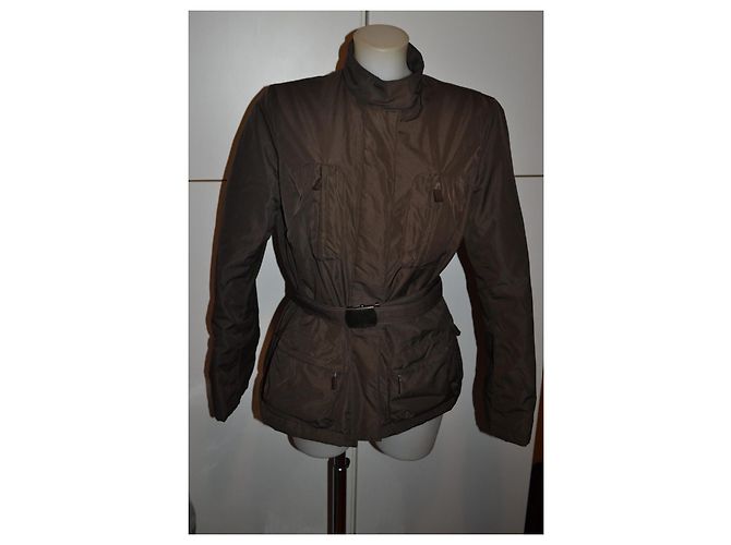 Chaqueta Aspesi Angiolina de nailon marrón con cinturón Castaño - vista 2