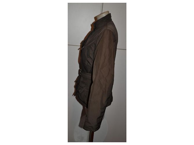 Chaqueta Aspesi Angiolina de nailon marrón con cinturón Castaño - vista 3