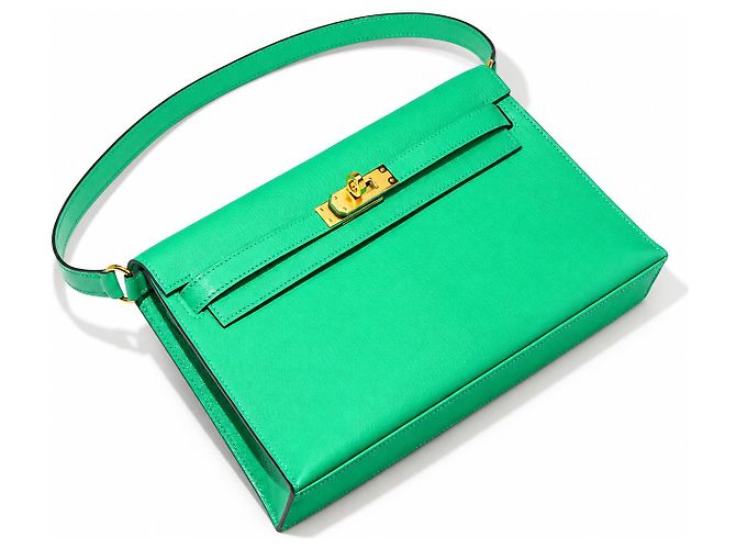 Hermès Kelly Élan Leder Handtasche Grün - Ansicht 2