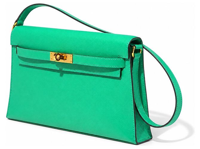 Hermès Kelly Élan Leder Handtasche Grün - Ansicht 3