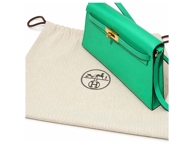 Hermès Kelly Élan Leder Handtasche Grün - Ansicht 6