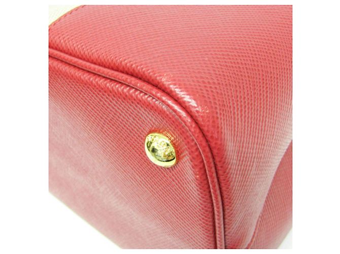 Prada Cuir Double Canvas and Saffiano Leather Medium Beige - vista 5