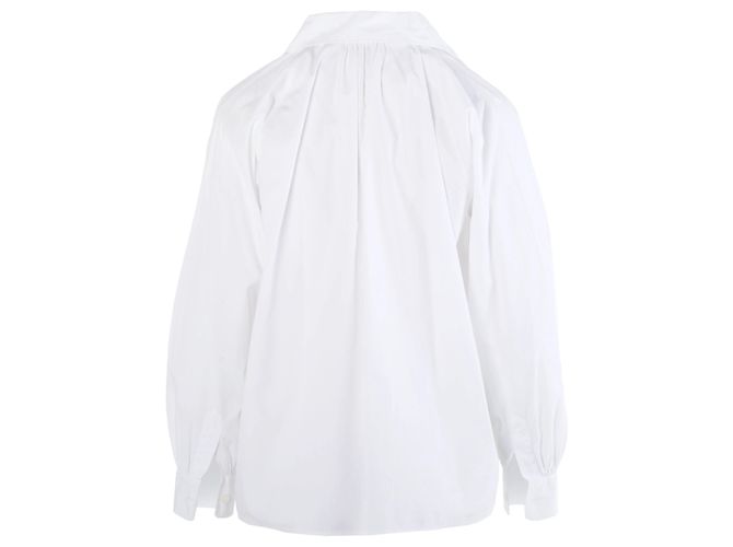 Camicia bianca arricciata Yves Saint Laurent Rive Gauche – anni '80 Bianco - vue 3