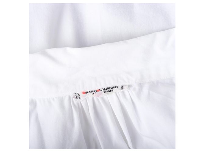 Camicia bianca arricciata Yves Saint Laurent Rive Gauche – anni '80 Bianco - vue 5