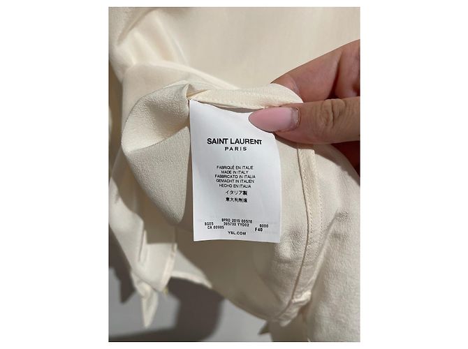 Autre Marque Camisa Saint Laurent écru T.40 Beige - vista 5
