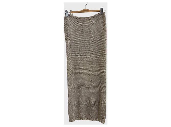 Autre Marque Bananhot Langer Strickrock Beige - Ansicht 4