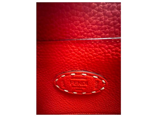 Borsa Fendi Peekaboo in pelle grana grossa Corallo - vista 2