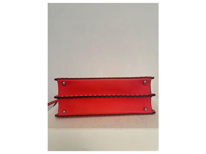 Borsa Fendi Peekaboo in pelle grana grossa Corallo - vista 4
