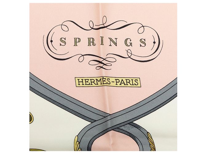 Pañuelo de seda Hermès Springs Rosa 90 - vista 5