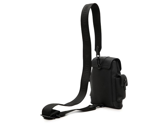 Borsa a tracolla Louis Vuitton Christopher XS in pelle Taurillon nera Nero - vista 2