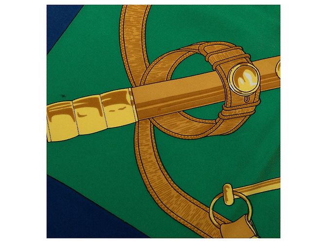 Foulard di seta Hermès Eperon D Or Blu 90 Scarves - vista 4