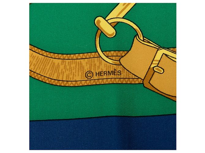 Foulard di seta Hermès Eperon D Or Blu 90 Scarves - vista 6