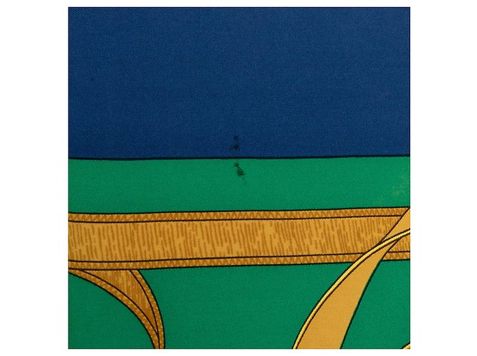 Foulard di seta Hermès Eperon D Or Blu 90 Scarves - vista 8