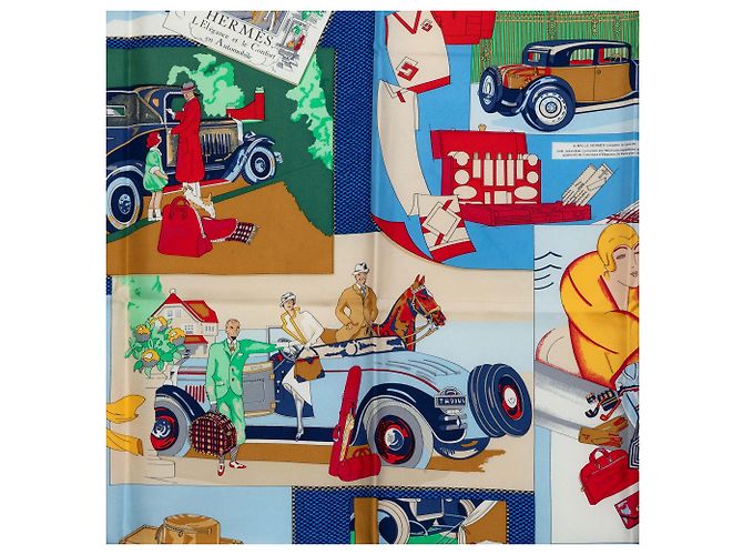 Foulard di seta Hermès Blue L Elegance et le Confort en Automobile 90 Scarves - vista 2