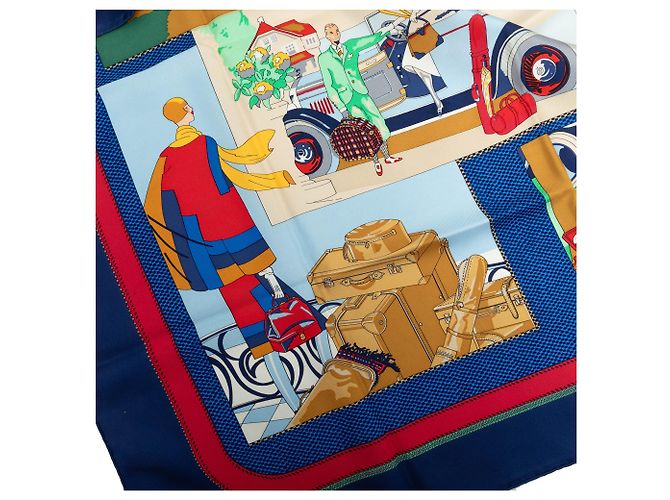 Foulard di seta Hermès Blue L Elegance et le Confort en Automobile 90 Scarves - vista 4