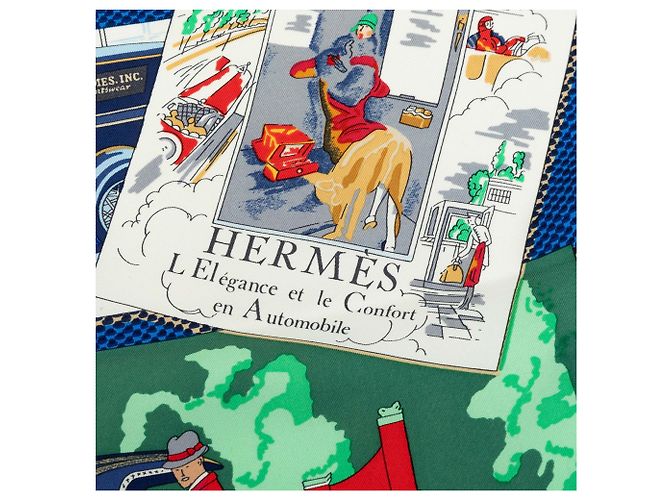 Foulard di seta Hermès Blue L Elegance et le Confort en Automobile 90 Scarves - vista 5