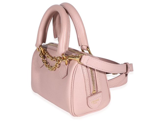 Céline Mini bolso Boston Celine de piel de becerro granulada rosa - vista 3