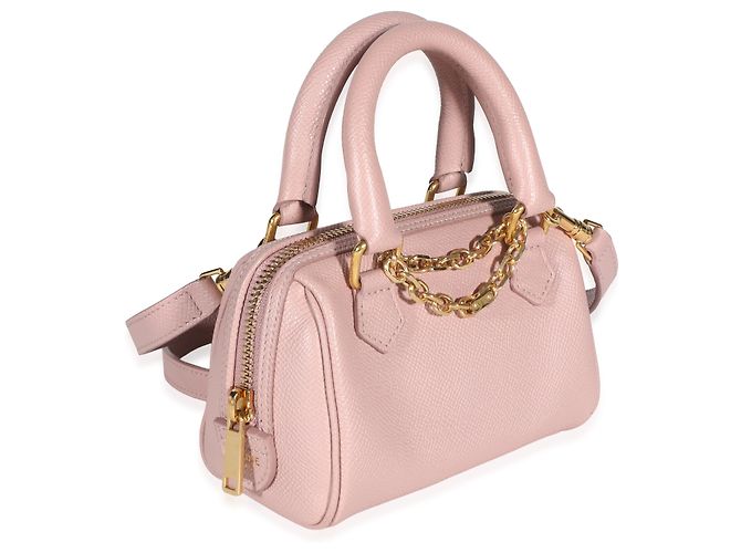 Céline Mini bolso Boston Celine de piel de becerro granulada rosa - vista 4