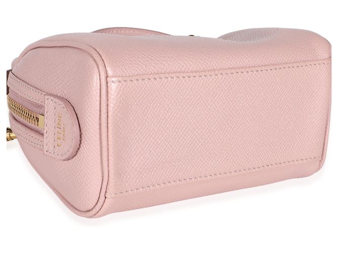 Céline Mini bolso Boston Celine de piel de becerro granulada rosa - vista 7