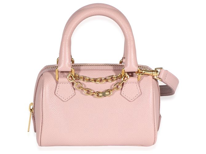 Céline Mini bolso Boston Celine de piel de becerro granulada rosa - vista 8