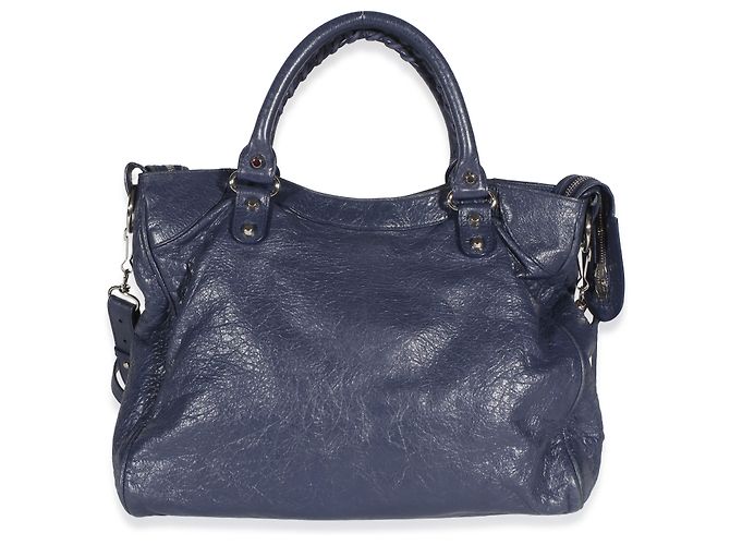 Borsa Velo Balenciaga Bleu Obscur Agneau Silver Hardware Blu - vista 2