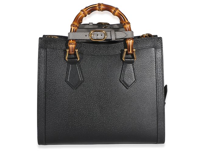 Borsa Tote Diana Medium in pelle di vitello Dollar testurizzata nera con Web Gucci Nero - vista 2