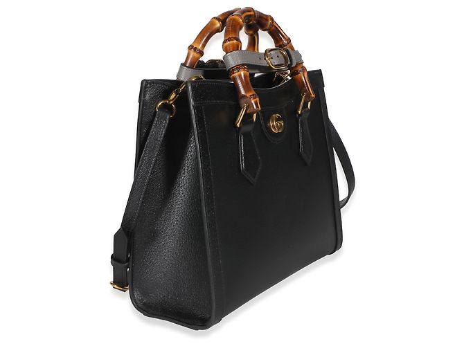 Borsa Tote Diana Medium in pelle di vitello Dollar testurizzata nera con Web Gucci Nero - vista 4